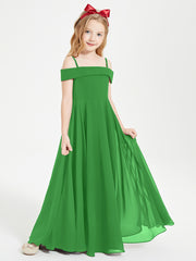 Off-the-Shoulder Dresses for Stylish Junior Bridesmaids Green