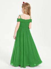 Off-the-Shoulder Dresses for Stylish Junior Bridesmaids Green