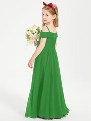 Off-the-Shoulder Dresses for Stylish Junior Bridesmaids Green
