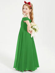 Off-the-Shoulder Dresses for Stylish Junior Bridesmaids Green