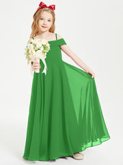 Off-the-Shoulder Dresses for Stylish Junior Bridesmaids Green