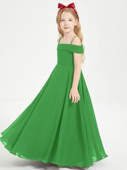 Off-the-Shoulder Dresses for Stylish Junior Bridesmaids Green