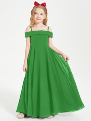 Off-the-Shoulder Dresses for Stylish Junior Bridesmaids Green