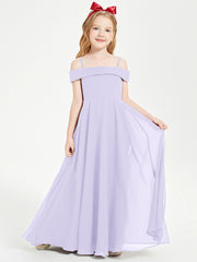 Off-the-Shoulder Dresses for Stylish Junior Bridesmaids Lilac