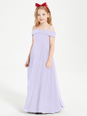 Off-the-Shoulder Dresses for Stylish Junior Bridesmaids Lilac