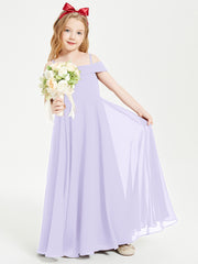 Off-the-Shoulder Dresses for Stylish Junior Bridesmaids Lilac