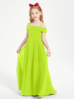 Off-the-Shoulder Dresses for Stylish Junior Bridesmaids Lime Green