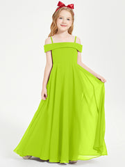 Off-the-Shoulder Dresses for Stylish Junior Bridesmaids Lime Green