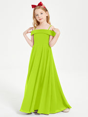 Off-the-Shoulder Dresses for Stylish Junior Bridesmaids Lime Green
