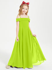 Off-the-Shoulder Dresses for Stylish Junior Bridesmaids Lime Green
