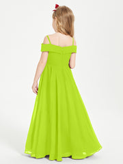 Off-the-Shoulder Dresses for Stylish Junior Bridesmaids Lime Green