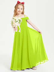 Off-the-Shoulder Dresses for Stylish Junior Bridesmaids Lime Green