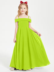 Off-the-Shoulder Dresses for Stylish Junior Bridesmaids Lime Green