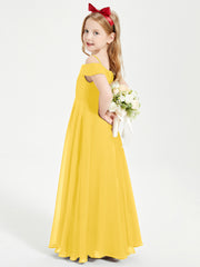 Off-the-Shoulder Dresses for Stylish Junior Bridesmaids Marigold
