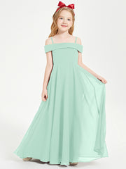 Off-the-Shoulder Dresses for Stylish Junior Bridesmaids Mint Green