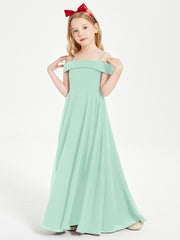 Off-the-Shoulder Dresses for Stylish Junior Bridesmaids Mint Green