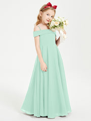 Off-the-Shoulder Dresses for Stylish Junior Bridesmaids Mint Green