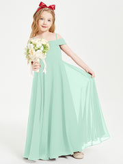 Off-the-Shoulder Dresses for Stylish Junior Bridesmaids Mint Green
