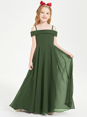 Off-the-Shoulder Dresses for Stylish Junior Bridesmaids Olive Green