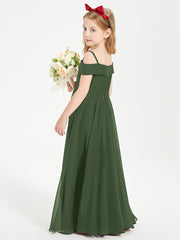 Off-the-Shoulder Dresses for Stylish Junior Bridesmaids Olive Green
