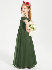 Off-the-Shoulder Dresses for Stylish Junior Bridesmaids Olive Green