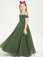 Off-the-Shoulder Dresses for Stylish Junior Bridesmaids Olive Green