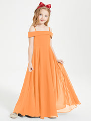 Off-the-Shoulder Dresses for Stylish Junior Bridesmaids Orange