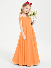 Off-the-Shoulder Dresses for Stylish Junior Bridesmaids Orange