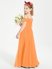 Off-the-Shoulder Dresses for Stylish Junior Bridesmaids Orange