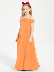 Off-the-Shoulder Dresses for Stylish Junior Bridesmaids Orange