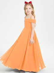 Off-the-Shoulder Dresses for Stylish Junior Bridesmaids Orange