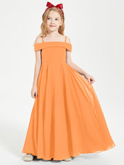 Off-the-Shoulder Dresses for Stylish Junior Bridesmaids Orange