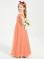 Off-the-Shoulder Dresses for Stylish Junior Bridesmaids Papaya