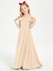Off-the-Shoulder Dresses for Stylish Junior Bridesmaids Peach