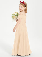 Off-the-Shoulder Dresses for Stylish Junior Bridesmaids Peach
