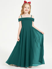 Off-the-Shoulder Dresses for Stylish Junior Bridesmaids Peacock