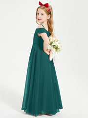 Off-the-Shoulder Dresses for Stylish Junior Bridesmaids Peacock