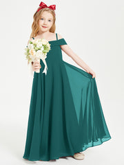 Off-the-Shoulder Dresses for Stylish Junior Bridesmaids Peacock