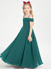 Off-the-Shoulder Dresses for Stylish Junior Bridesmaids Peacock