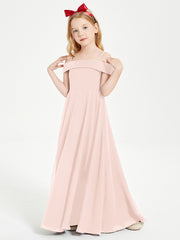 Off-the-Shoulder Dresses for Stylish Junior Bridesmaids Pearl Pink
