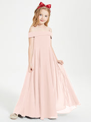 Off-the-Shoulder Dresses for Stylish Junior Bridesmaids Pearl Pink