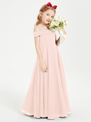 Off-the-Shoulder Dresses for Stylish Junior Bridesmaids Pearl Pink