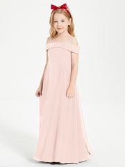 Off-the-Shoulder Dresses for Stylish Junior Bridesmaids Pearl Pink