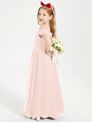 Off-the-Shoulder Dresses for Stylish Junior Bridesmaids Pearl Pink