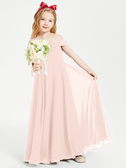 Off-the-Shoulder Dresses for Stylish Junior Bridesmaids Pearl Pink