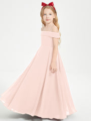 Off-the-Shoulder Dresses for Stylish Junior Bridesmaids Pearl Pink