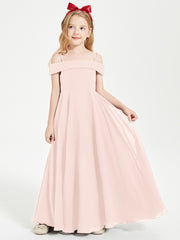Off-the-Shoulder Dresses for Stylish Junior Bridesmaids Pearl Pink
