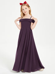 Off-the-Shoulder Dresses for Stylish Junior Bridesmaids Plum