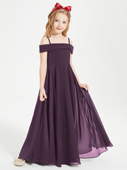 Off-the-Shoulder Dresses for Stylish Junior Bridesmaids Plum