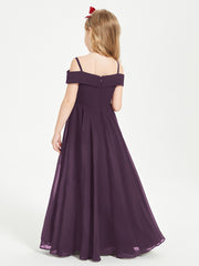 Off-the-Shoulder Dresses for Stylish Junior Bridesmaids Plum